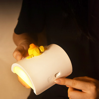 Lampe de table LED portable, rechargeable, à intensité variable, design créatif, en forme de canard lesté, personnalisable, pour chambre et bureau d'étude