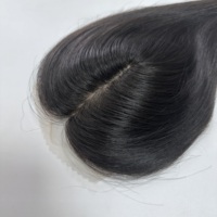 Siap Kirim Topper Rambut Wanita 6X6 Inch Silk Top HD Lace PU Base Medium Density, Dapat Disesuaikan, Terlihat Alami Seperti Kulit Kepala Asli