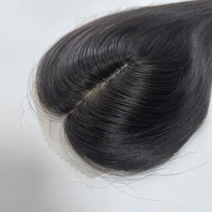Envío Inmediato: Topper de Cabello Natural Personalizable para Mujer, 6x6 Pulgadas, Base de PU con Encaje HD y Parte Superior de Seda, Densidad Media - Product Image 6