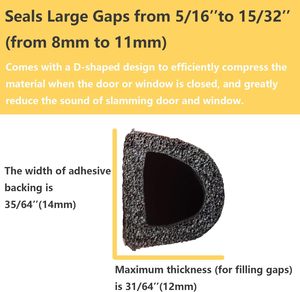Bande <span class=keywords><strong>d</strong></span>'étanchéité pour portes/fenêtres de 18 pieds, avec support auto-adhésif, pour sceller les grands espaces - Product Image 4