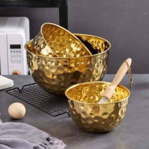 Bát trộn bằng thép không gỉ bạc đặt thêm bát trộn lớn bát trộn bằng thép không gỉ vàng - Product Image 6