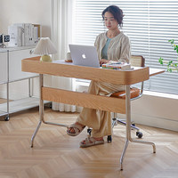 Bureau multifonctionnel en bois massif de style vintage du milieu du siècle, table d'ordinateur pour la maison, bureau d'étude pour étudiants, petit bureau de travail