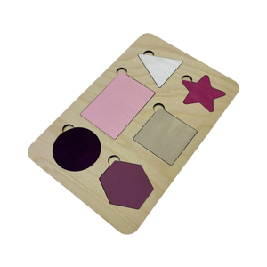 Jeu de puzzle de formes Montessori en bois de bouleau de qualité supérieure, jouet éducatif pour les tout-petits de 3 ans et plus, jeu de société de géométrie pour enfants - Product Image 1