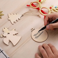 Ensemble de 10 décorations de Noël en bois avec des formes d'étoile, de bonhomme de neige, d'arbre, d'ange et de tag, décoration de fête multi-saisons pour la maison, les fêtes