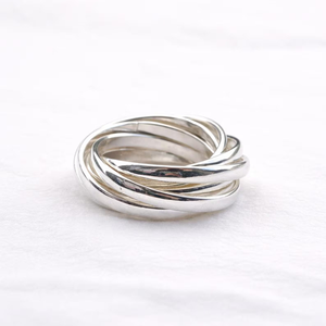 Bague de mariage russe bohème en argent sterling 925, bague de mariage russe à bande entrelacée, bague infini empilable pour femme - Product Image 1