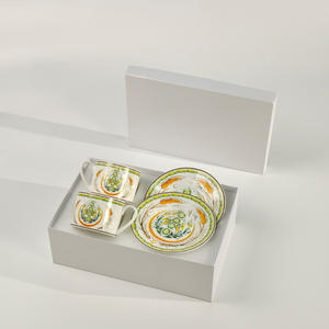 Ensemble de tasses et soucoupes en porcelaine fine de luxe de la série D, nouveau design en céramique pour le thé de l'après-midi - Product Image 3