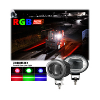 Lampe de signalisation de zone pour chariot élévateur à LED 15W, homologuée Emark, noire/chromée, avec masque, lumière de sécurité RGB