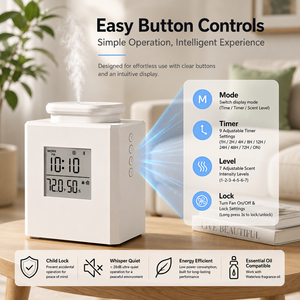 Venta al por mayor de fábrica: Nuevo difusor de aroma inteligente 2026 <span class=keywords><strong>con</strong></span> reloj <span class=keywords><strong>despertador</strong></span>, multifunción, difusor de fragancias, OEM, ODM, logotipo personalizado para el hogar y regalos. - Product Image 3