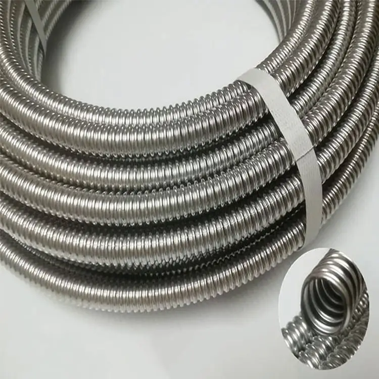 Tubería de acero inoxidable corrugado para gas natural-1 pulgada de diámetro 304 Tubo corrugado Tubo de manguera de agua de metal flexible