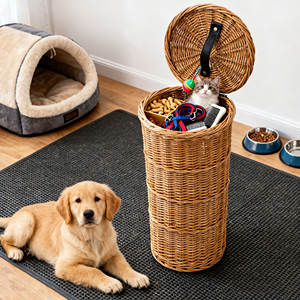 GL Handmade Natural High Quality Round Long Rotin Storage Basket Multifunction <span class=keywords><strong>Rattan</strong></span> Wicker Basket - Product Image 4