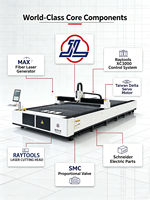 Machine de découpe laser à fibre CNC avec source laser Raycus MAX, moteur servo Delta, découpeuse industrielle de tôles métalliques de haute précision