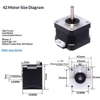 Motor paso a paso híbrido de 2 fases 42BYG34-401A, par de torsión 0.28N, mesa deslizante con husillo de acero, máquina de grabado, impresora 3D, longitud 34MM