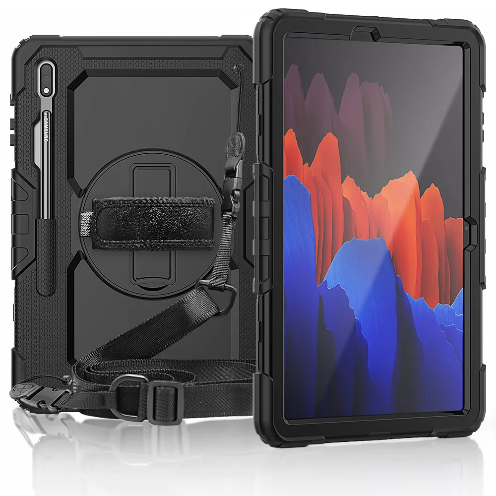 New Arrival Silicone with Hand Anti Shock Tablet Case Cover For Samsung Galaxy Tab S7 Plus 12.4 inch Case T970 T975