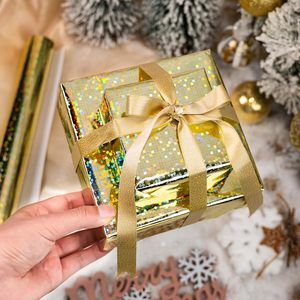 Holographic Wrapping <b>Paper</b> <b>Roll</b> 17 In X 32.8 Ft Gold Dots Metallized <b>Paper</b> For Gift <b>Wrap</b> - Product Image 5