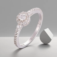 Bague Moissanite Bague de mariage en argent Design personnalisé à la mode et minimaliste avec un anneau de cercle mince Incrustation de Moissanite circulaire