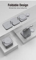 Chargeur sans fil multifonction 3 en 1, support de charge magnétique pliable, support de téléphone, station de charge sans fil rapide pour téléphone