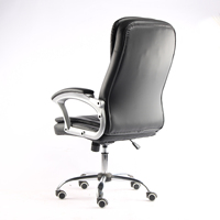 Échantillon Gratuit - Chaise de Bureau Exécutive Minimaliste en Similicuir Synthétique, Pivotante, Noire, Extensible et Rafraîchissante