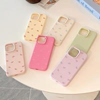 Coque de téléphone portable en TPU avec nœud papillon couleur bonbon au design mignon et tendance pour iPhone 17 16 15 14 Pro Max – Coque personnalisée avec nœud