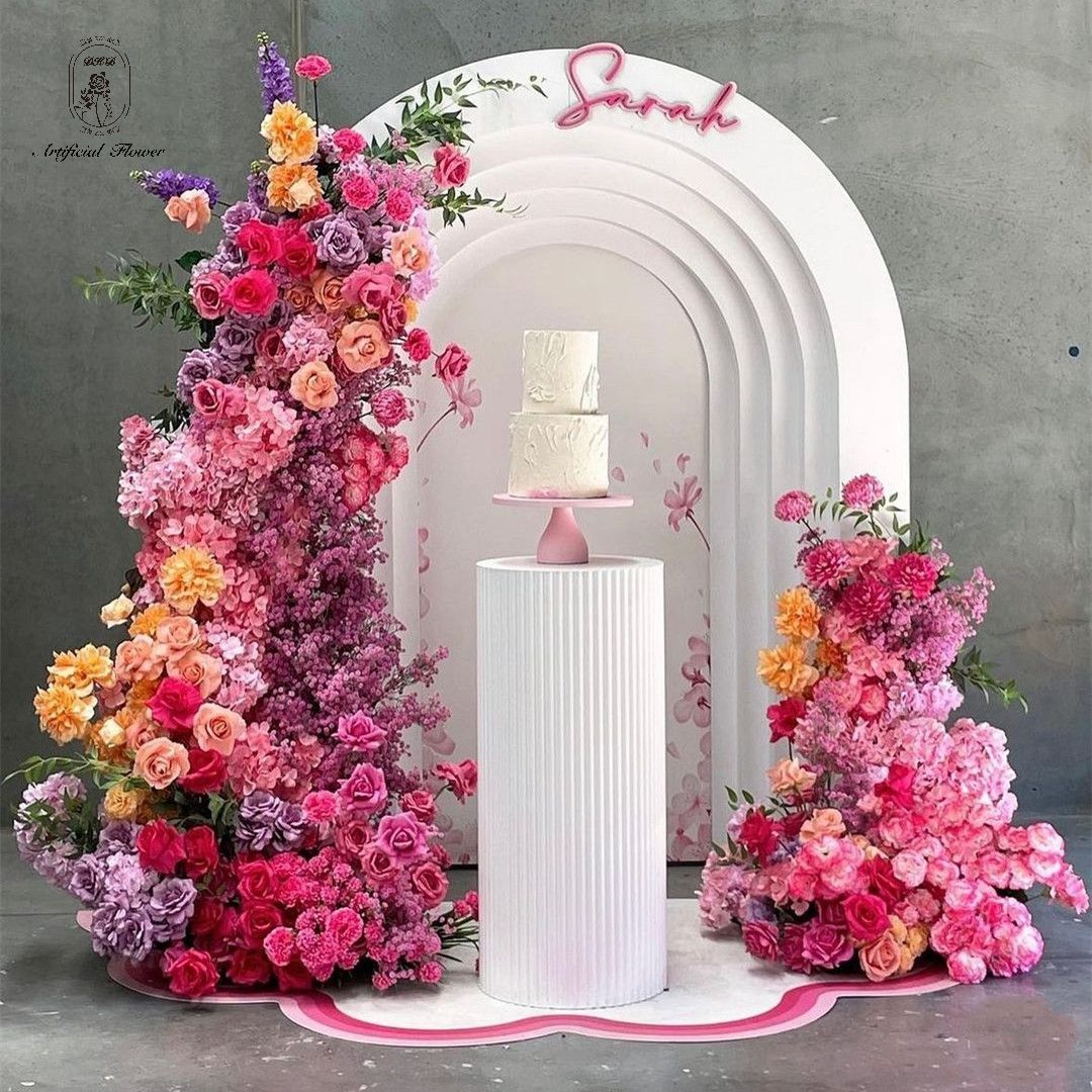 DKB nouvelle toile de fond florale artificielle Arrangement arc toile de fond mariage arc fleurs décoratives