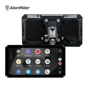 AlienRider M2 Pro CarPlay Android Auto Motorcycle Navigation Dual Recording Dash Cam With 6 Inch Touch Screen 77GHz Radar