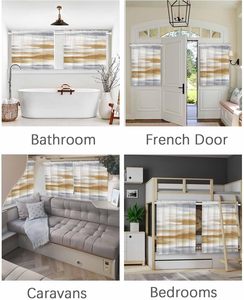 <span class=keywords><strong>Cortinas</strong></span> <span class=keywords><strong>de</strong></span> Cocina Marrón, Gris y Blanco, Cortina Opaca para Encima del Fregadero, Estilo Rústico Vintage, <span class=keywords><strong>2</strong></span> Paneles, Cortina para Ventana <span class=keywords><strong>de</strong></span> <span class=keywords><strong>Baño</strong></span>, Personalizable - Product Image 4