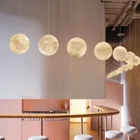 Globe Lamp décoration de restaurant suspension lune lustre luminaire boules célestes lampe style lumière décorative