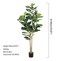 Grande plante artificielle nordique en pot, figuier à feuilles de violon, décoration intérieure pour salon, fausse verdure bonsai pour aménagement paysager