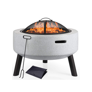 Outdoor <b>Fire</b> Pit Charcoal Grill Multifunctional Windproof Rustproof With Cooking Grate And Spark Screen For Patio Use - Product Image 3