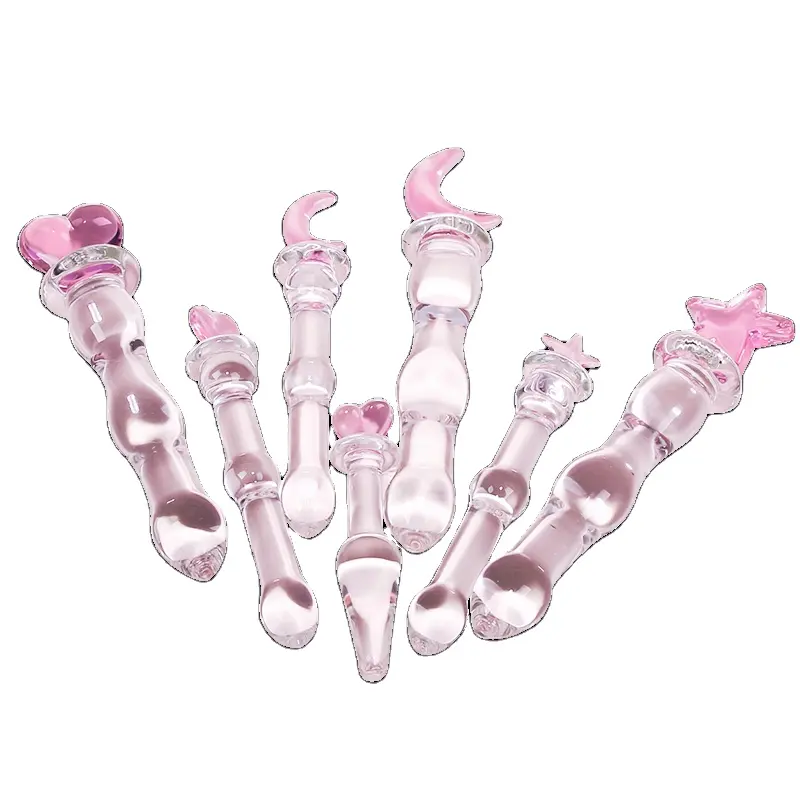 MizzZee Adult Sex Toy Two Sizes Anal Beads Butt Plug Vaginal Crystal Glass Dildo Sex Toy for Women