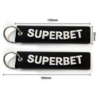 Porte-clés brodé avec logo personnalisé, prix d'usine, faible MOQ, porte-clés tissé avec lettres pour cadeaux promotionnels, Jet Tag