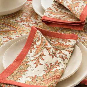 Serviettes en tissu imprimées de feuilles colorées personnalisées Ychon, vente en gros, carrées, durables, pour restaurant, hôtel, décorations de fête - Product Image 2