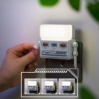 Veilleuse LED, rechargeable par USB, commande à distance/voix, 3 modes, ABS+PC, veilleuse d'intérieur pour chambre à coucher/chambre de bébé/escalier