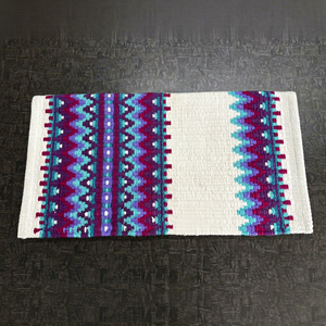 Couverture de selle de spectacle pour cheval western de qualité supérieure, personnalisée, en mélange de laine tissée avec patchs en cuir résistants à l'usure - Product Image 1
