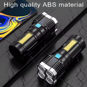 ไฟฉาย LED สว่างพิเศษแบบชาร์จซ้ำได้ กันน้ำ ด้ามจับพลาสติก แบตเตอรี่ลิเธียมไอออน - Product Image 4