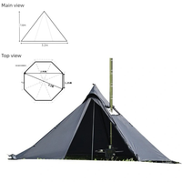 Tente pyramidale ultralégère de montagne en gros, quatre saisons, imperméable, avec poteaux en aluminium, abri de randonnée monocouche