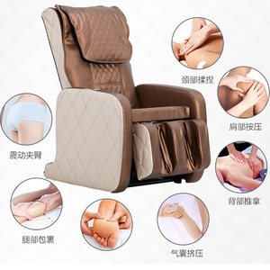 Mini Massage <b>Chair</b> Full Body 3D Robotic Arm L-Shaped Guide Rail <b>Zero</b> <b>Gravity</b> Foot Massage Brown - Product Image 4