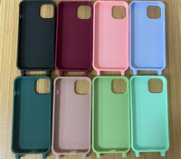 Téléphone portable Collier Lanière Bandoulière Sangle De Cou Corde Cas pour iPhone 11 12 13 Pro 14 15 Plus 16 17 Pro Max TPU Cordon Cas