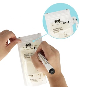 Reusable Bpa free plastic breast milk storage bag food grade leak proof double zipper baby food breastmilk packaging bag
