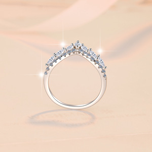 Groothandelsprijs Fijne Sieraden VVS1 <span class=keywords><strong>Moissanite</strong></span> van S925 Sterling Zilver Kroonringen Band voor Bruiloft Verloving - Product Image 2