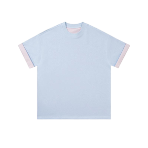 T-shirt réversible bicolore pour homme 280g, coupe ample, double <span class=keywords><strong>couleur</strong></span>, double face, haute qualité, idéal pour l'été, OEM - Product Image 2