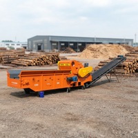 Broyeur à bois automatique complet avec séparateur de fer, déchiqueteur de bois robuste à alimentation par plaques à chaînes
