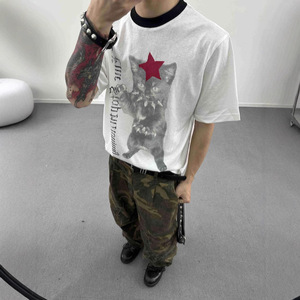 Camiseta de Algodón Juvenil con Estampado de Dibujos Animados y Logotipo Personalizado, de Alta Calidad y Precio Económico para Hombre - Product Image 4