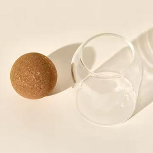 แก้วบอโรซิลิเกตทรงรีพร้อมจุกไม้ก๊อกภาชนะใส่เทียนหลากสีทำด้วยมือ - Product Image 5