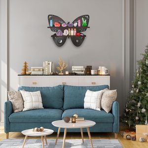 Fábrica al por mayor nueva llegada TAMAÑO DE Color personalizado Material rústico decoración del hogar (mariposa) estantes flotantes de pared de madera - Product Image 5