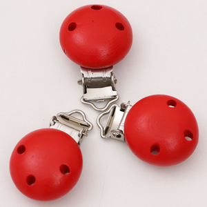 Clips de madera coloridos para chupetes, con forma de círculo, para bebés de 0 a 12 meses, con tratamiento de pintura horneada. - Product Image 4