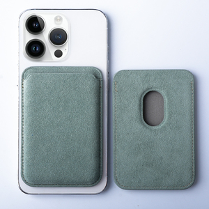 Logo personalizzato colori camoscio tessuto sport auto interni italiani materiali di lusso magneti porta carte per <span class=keywords><strong>iphone</strong></span> 15 <span class=keywords><strong>portafoglio</strong></span> - Product Image 5