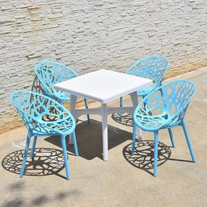 Nordic Plastic <b>Chair</b> Blue Adult Backrest <b>Dining</b> <b>Chair</b> Modern Minimalist Style - Product Image 1