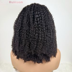 Perruque Lace Front 18 pouces en Cheveux Vierges Brésiliens Bouclés Crépus Longs Couleur Naturelle, avec Bonnet Transparent en Dentelle, Densité 250% et Baby Hair - Product Image 1