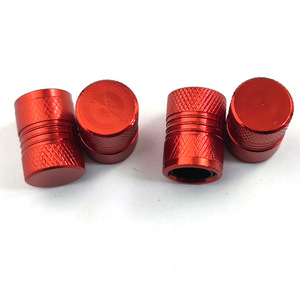 Aluminum Alloy Valve <b>Caps</b> 1 Blue 1 Black 1 Red 1 Gray American Style Tubeless Car Tire <b>Dust</b> Cover - Product Image 2