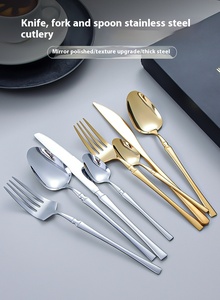 Ensemble de couverts jetables en acier inoxydable à petite taille, manches en plastique pour les fêtes - Couteau, fourchette, cuillère de célébrité d'Internet, vaisselle - Product Image 6